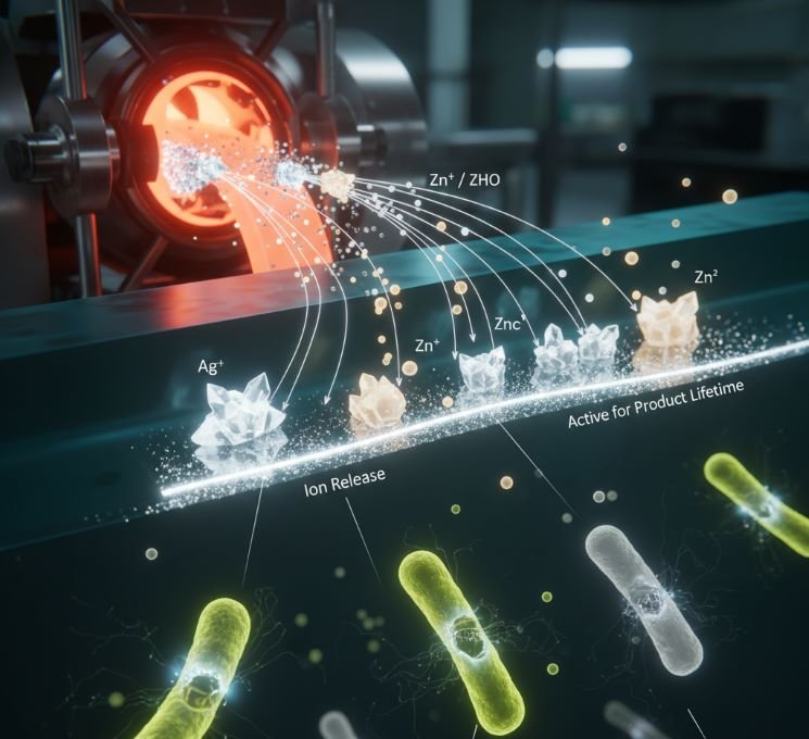 inorganic antimicrobial additive silver zinc plastic material science