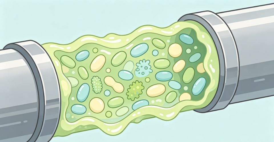 biofilm inside industrial pipes